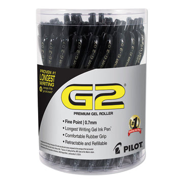 Pilot® G2 Premium Gel Pen Convenience Pack, Retractable, Fine 0.7 Mm, Black Ink, Black Barrel, 36-pack freeshipping - TVN Wholesale